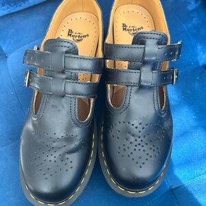 Dr. Martens Black Leather Double Strap Mary Jane’s